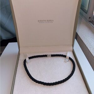 Judith Ripka Black Twisted Necklace with Silver Accent
